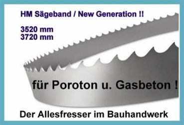 Sägeband 3520 x 27 mm HM TCO  Poroton Hohlblock Steine  Ziegelloch - Gasbeton