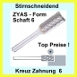 Preview: Hartmetall Frässtift ZYAS StirnVerzahnung 6 Schaft-6 Zylindrisch DIN8032 TOP PREISE