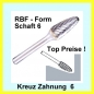 Preview: Hartmetall Frässtift RBF Zahnung 6 Schaft-6 Rundbogenförmig DIN8032 TOP PREISE