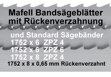 Mafell Z5 -10 Stück Sägeband 1752x 6 x0,65mm ZPZ 4 Bandsägeblatt Holz #092335