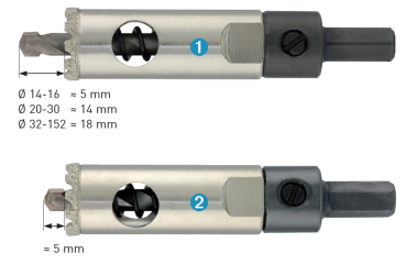 Preview: Diamantbohrkrone 92-152 mm Lochsäge für Windkraft Wind Formenbau CFK,GFK, Glasfaser Plexiglas