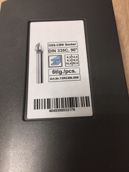 Preview: Bit 1/4" - Kegelsenkersatz DIN335 C 90Grad 6,3-20,5 mm HSS -G Rose BOX 6 tlg. Bitschaft