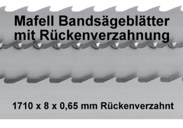 5 Stück Sägeband Rückenverzahnt 1710 x 8 x0,65mm Bandsägeblatt Hema Protool HolzHer