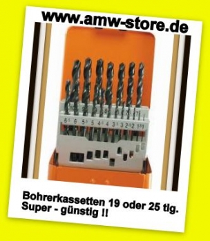 1 x Step Tech Bohrer  HSS-G  Kassette  1-13 mm , 0,5 mm steigend   25 tlg Spiralbohrer Stufenbohrer