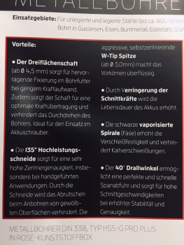 Preview: HSS-G Bohrerkassette 1-13mm 25tlg. mit Zentrierspitze , Rose Box , Körnerspitze gratfrei