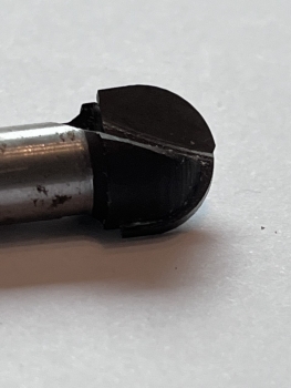 Preview: Hohlkehlfräser HM TCT Hartmetall Ø 12,7mm- Radius 6,4mm -Höhe 9mm  8mm Schaft für Oberfräser