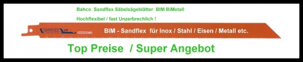 Säbelsägeblatt 5er Pack Sandflex BIM BiMetall 228mm 10 ZPZ Stahl, INOX, Eisen, Metall