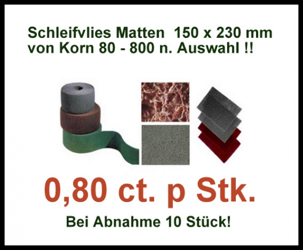 10 x Schleifvlies Matten 150x230mm Könung  S-320 Vlies Schleifblatt