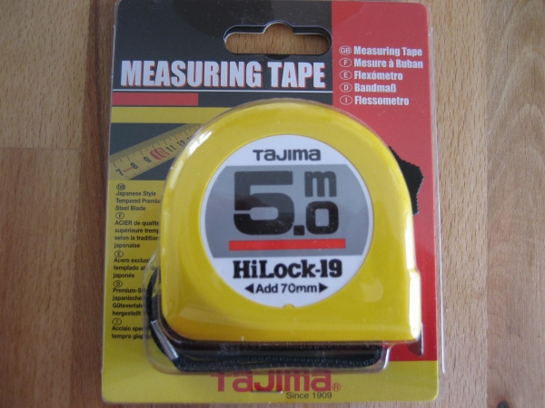 Tajima Bandmass HI-Lock 3 mtr. H6P30MY  16mm Stahlmass Taschenbandmass