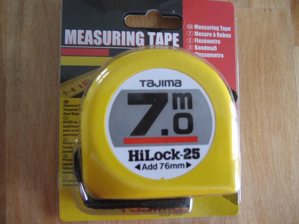 Tajima Bandmass HI-Lock 7 mtr. H5P70MY 25mm Stahlmass Taschenbandma