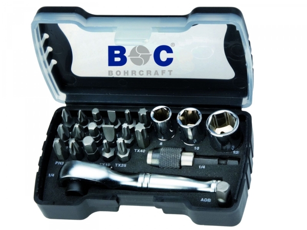 Bitsbox PZ/PR schlitz Torx SW8,10,13 Bitknarre,Schnellspannhalter Nüsse 1/4"