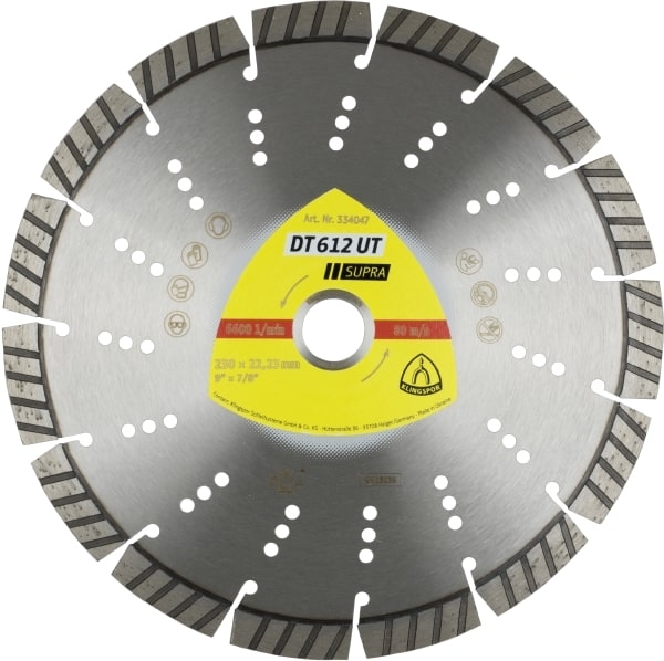 230 mm Turbo 12mm Segmente Klingspor DT612UT DIA Scheibe Beton, Altbeton, Kalksandstein, Universal Laser
