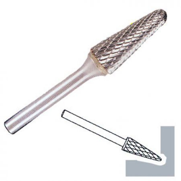 Hartmetall Frässtift KEL Zahnung 6 Schaft-6 Rundkegelförmig DIN8032 TOP PREISE