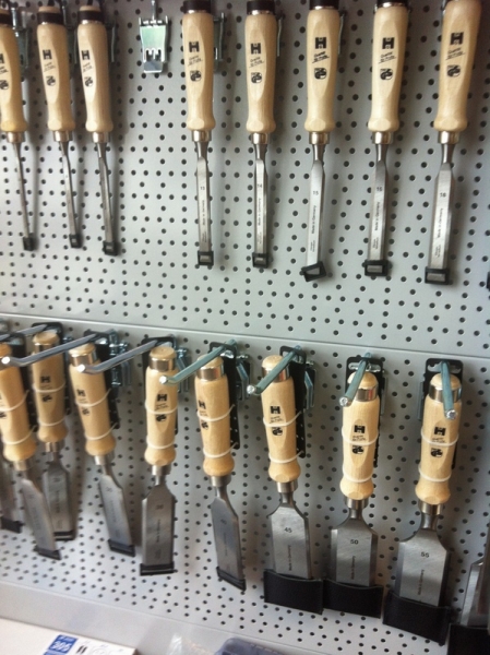 MHG Stechbeitelsatz  4 tlg 40,45,50,60m Ulmer Holz Heft  61HRC Hartholz Super Scharf