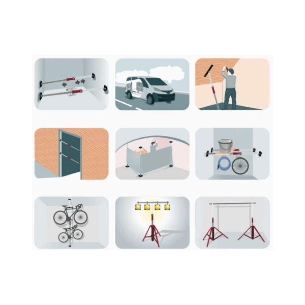 Piher Spriez Ausziehbare Stütze 95-170 cm max 450 Kg Dritte Hand Montagestütze Deckenstütze