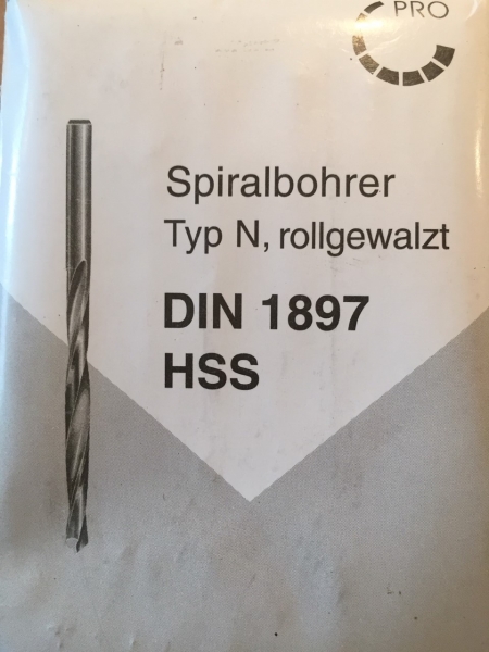 10 x Nietenbohrer HSS Rollg. TypN DIN1897 , kurze Bauform , größe  3,1 mm