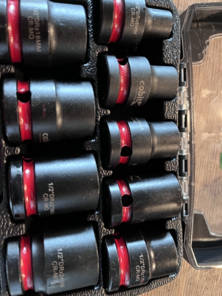 Kraft Stecknüsse 1/2"Cobit Satz 8 - 24 mm 8,10,13,16,17,18,19,21,24 mm länge 38mm KST BOX Profi #02444