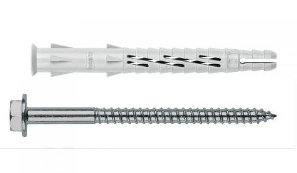 Univsersal Rahmendübel Kst. mit Schraube Poroton Gittersteine Hohlsteine 8 mm x 80 - 120 mm